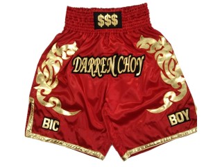 Custom Boxing Shorts , Design Boxing Shorts : KNBXCUST-2039-Red